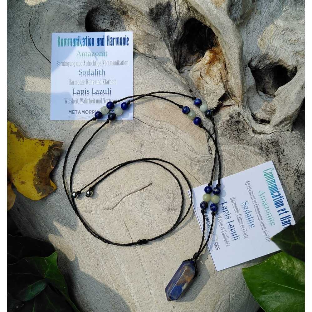 Communication et Harmonie - Collier Sodalite, Lapis Lazuli, Amazonite